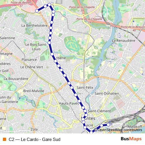 C2 bus Line Map