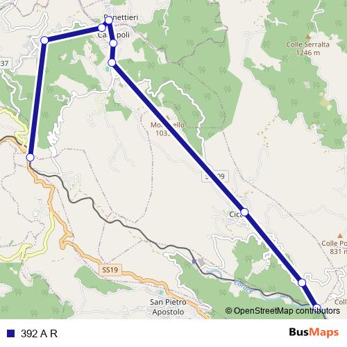 392 A R bus Line Map