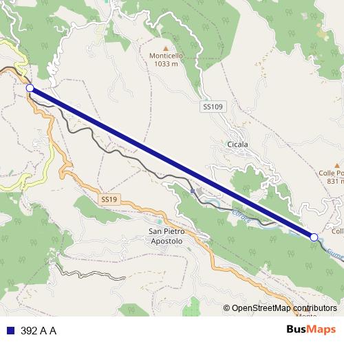 392 A A bus Line Map
