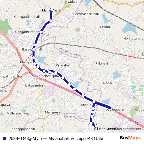 258-E D43g-Mylh bus Line Map