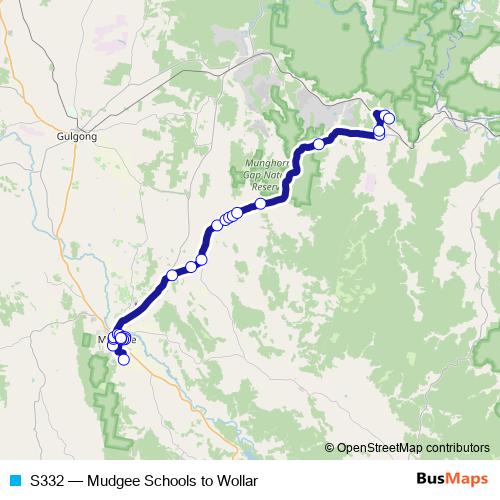 S332 bus Line Map