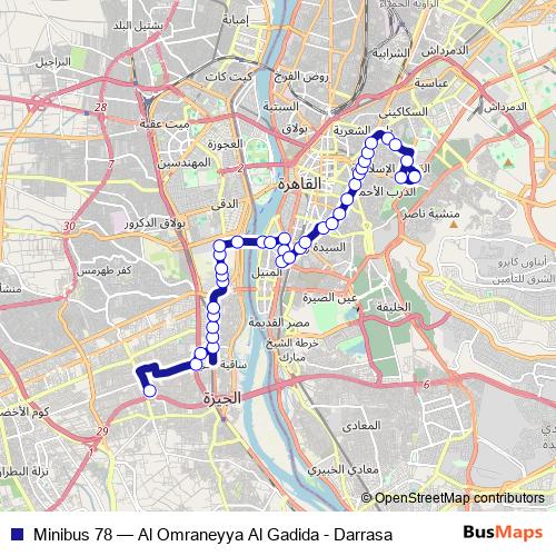 Minibus 78 bus Line Map