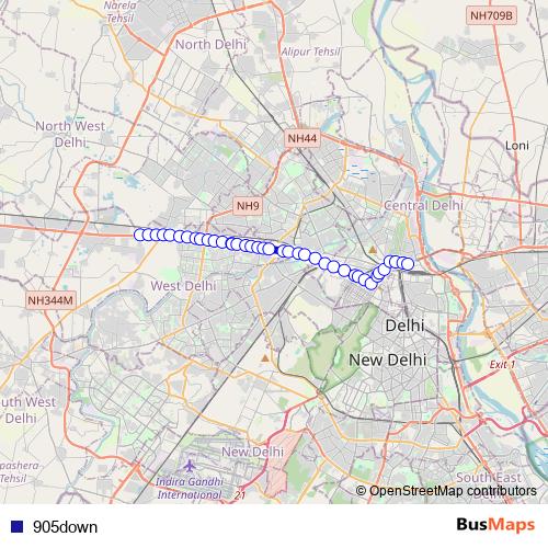 905down bus Line Map