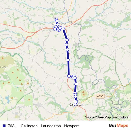 76A bus Line Map