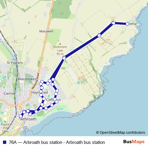 76A bus Line Map