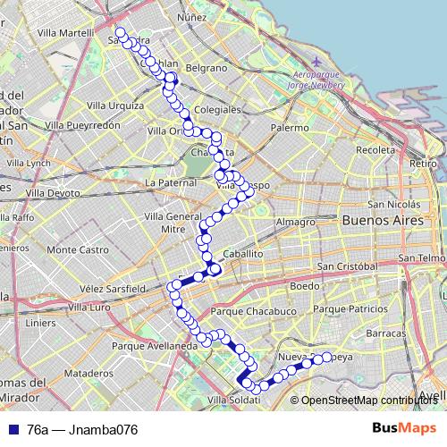 76a bus Line Map