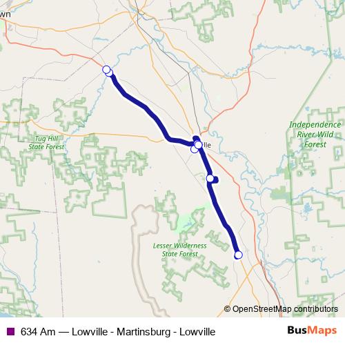 634 Am bus Line Map