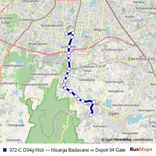 372-C D34g-Nsb bus Line Map