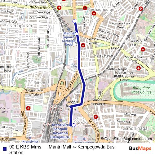 90-E KBS-Mms bus Line Map