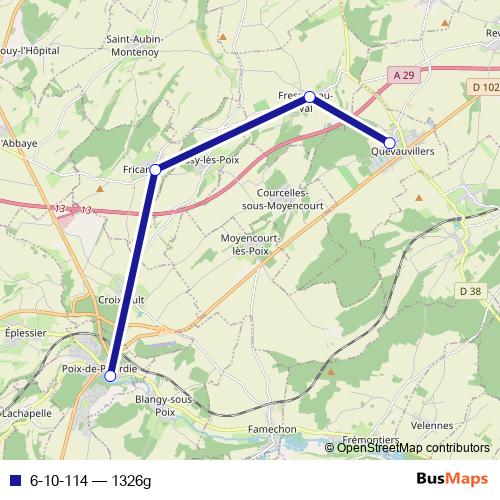 6-10-114 bus Line Map