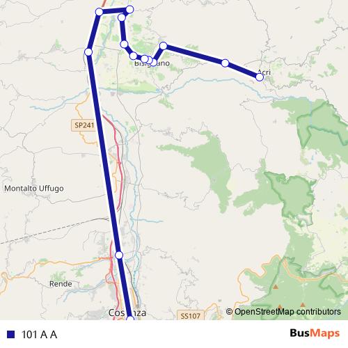 101 A A bus Line Map
