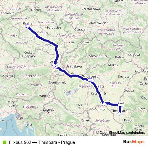 Flixbus 962 bus Line Map