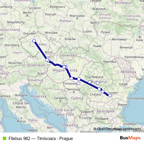 Flixbus 962 bus Line Map