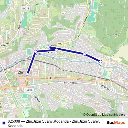 825008 trolleybus Line Map