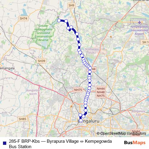 285-F BRP-Kbs bus Line Map