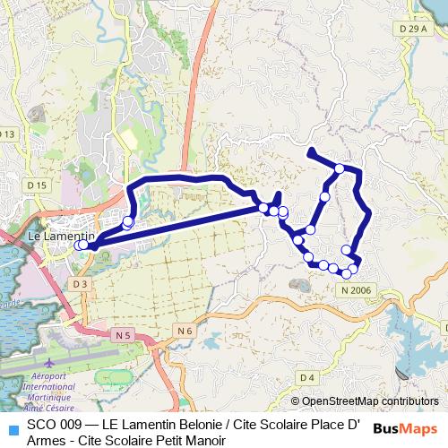 SCO 009 bus Line Map