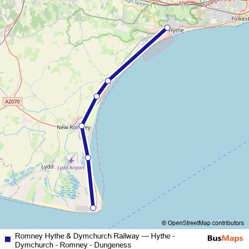Romney Hythe & Dymchurch Railway rail Line Map