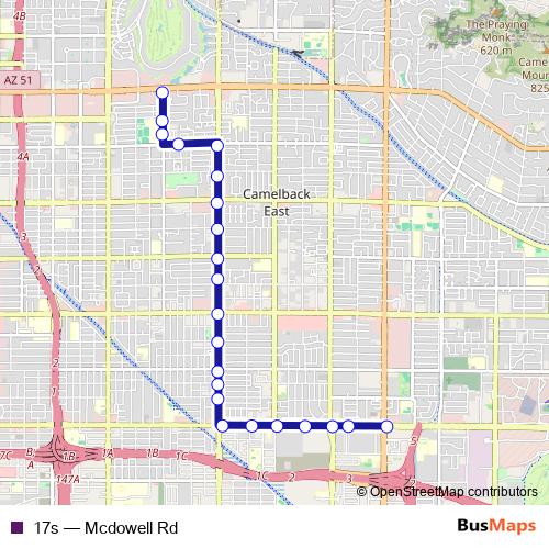 17s bus Line Map