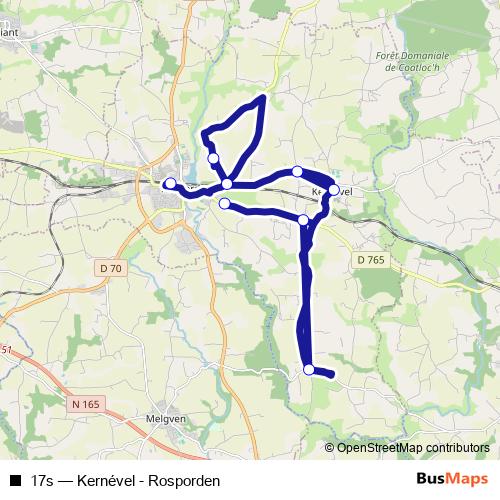 17s bus Line Map