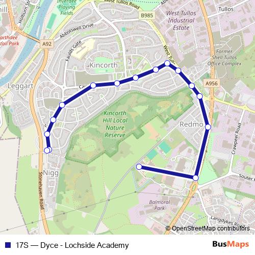 17S bus Line Map