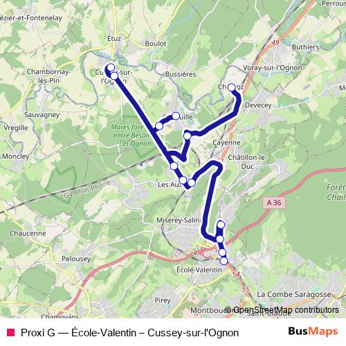 Proxi G bus Line Map