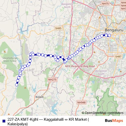 227-ZA KMT-Kglhl bus Line Map