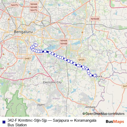 342-F Krmttmc-Stjn-Sjp bus Line Map
