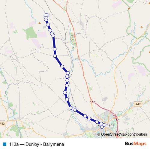 113a bus Line Map