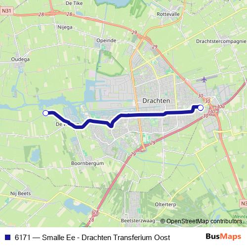 6171 bus Line Map