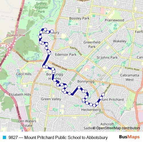 9827 bus Line Map