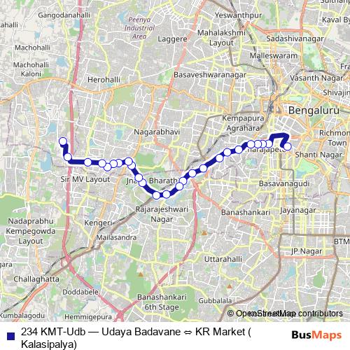 234 KMT-Udb bus Line Map