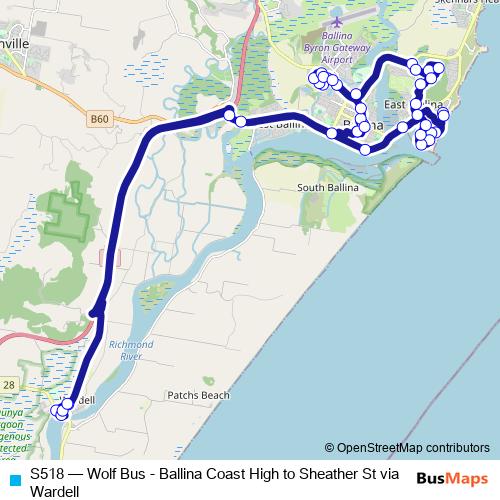S518 bus Line Map