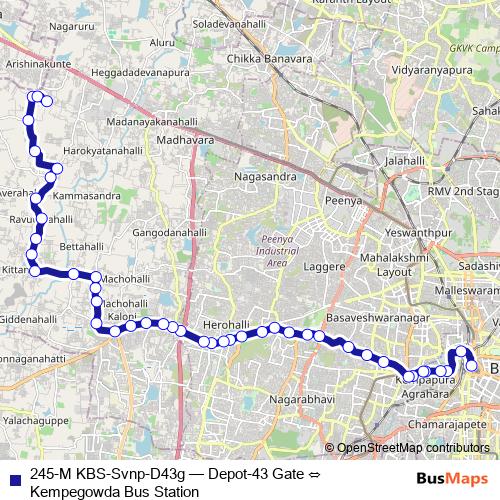 245-M KBS-Svnp-D43g bus Line Map