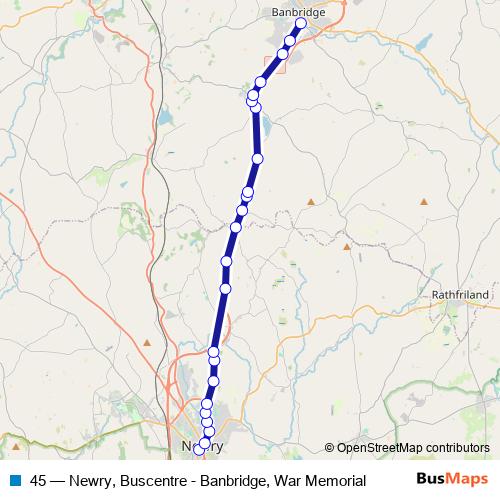 45 bus Line Map