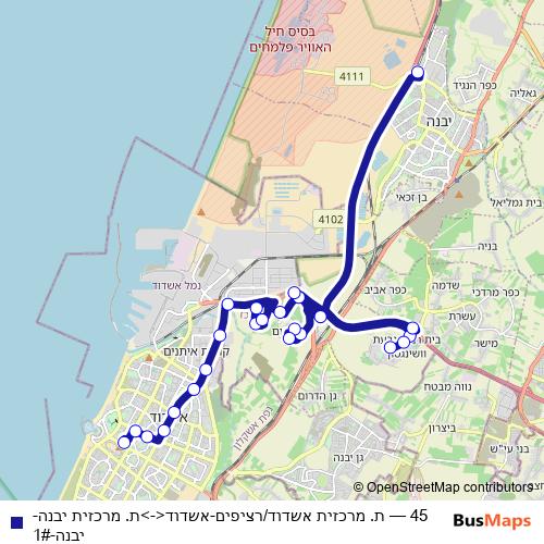 45 bus Line Map