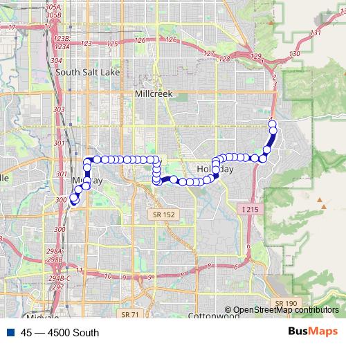 45 bus Line Map
