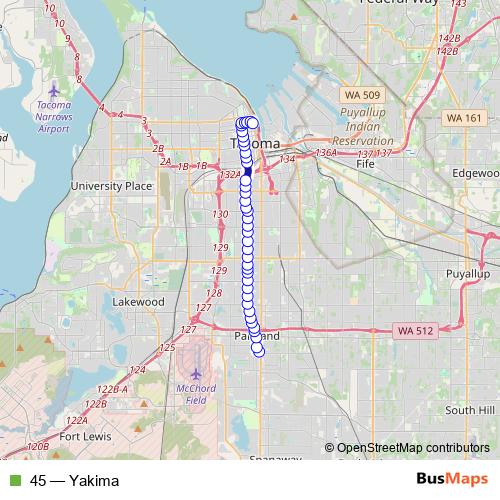 45 bus Line Map