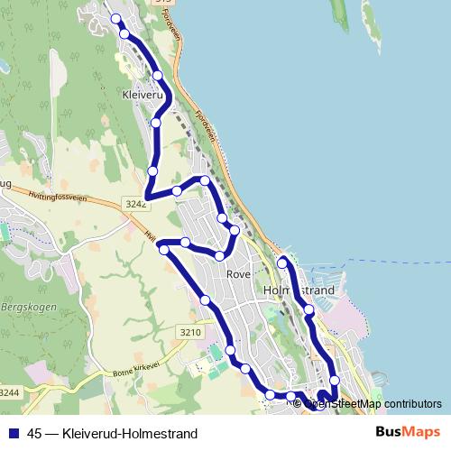 45 bus Line Map