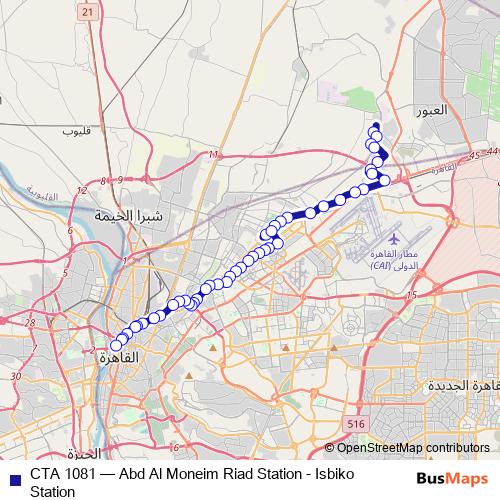 CTA 1081 bus Line Map
