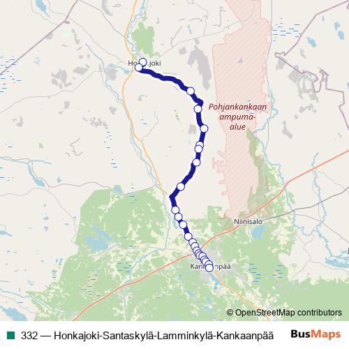 332 bus Line Map