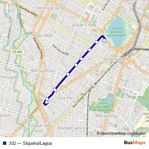 332 bus Line Map