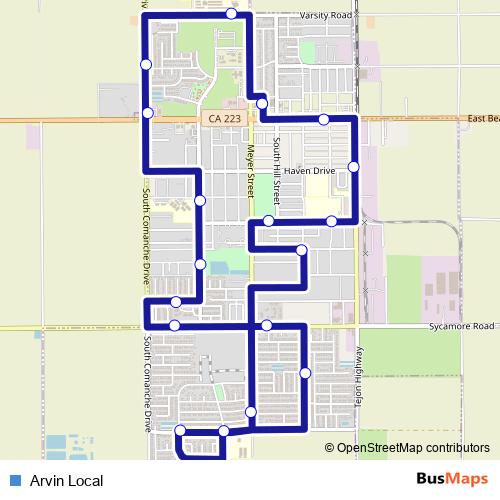 Arvin Local bus Line Map