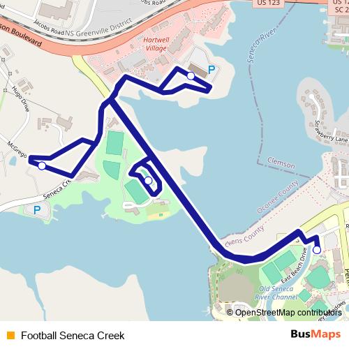 Football Seneca Creek bus Line Map
