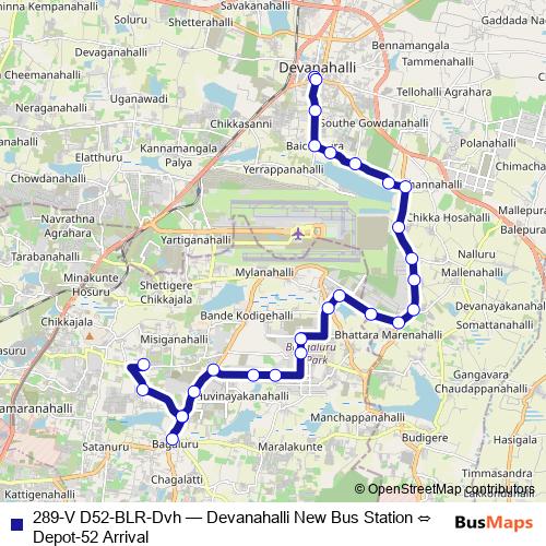 289-V D52-BLR-Dvh bus Line Map