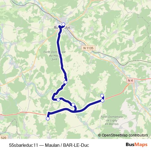 55sbarleduc11 bus Line Map