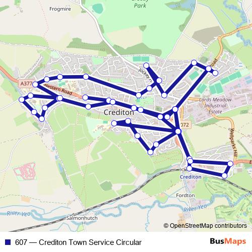 607 bus Line Map