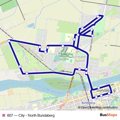607 bus Line Map