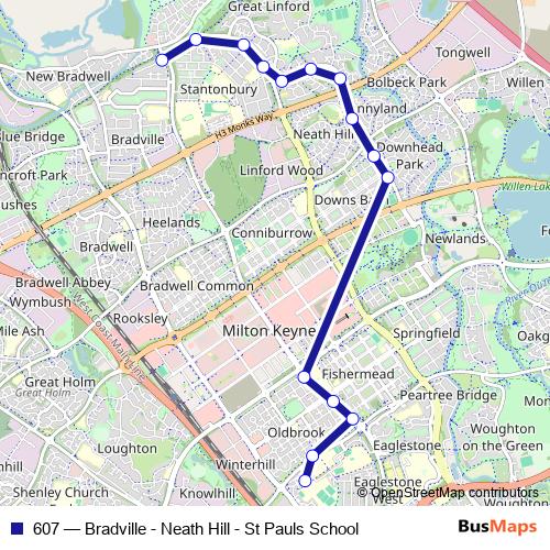 607 bus Line Map