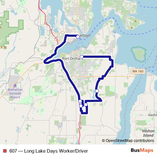 607 bus Line Map