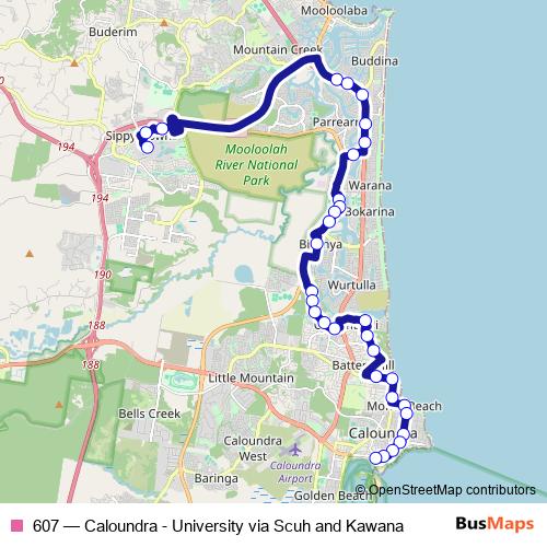 607 bus Line Map